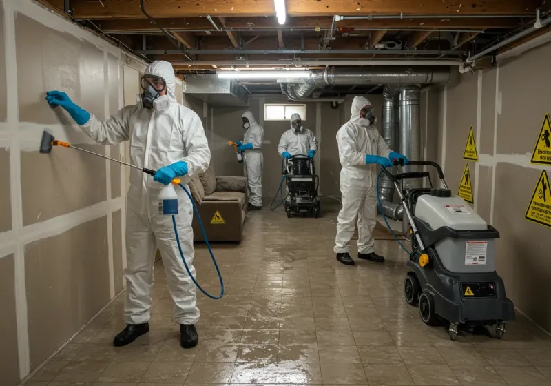 Basement Moisture Removal and Structural Drying process in Makaha Valley, HI